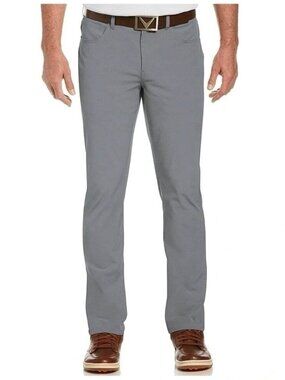 NWT CALLAWAY Stretch Waistband Opti-Dri Pants Size 38 X 32 Black Heather Gray
